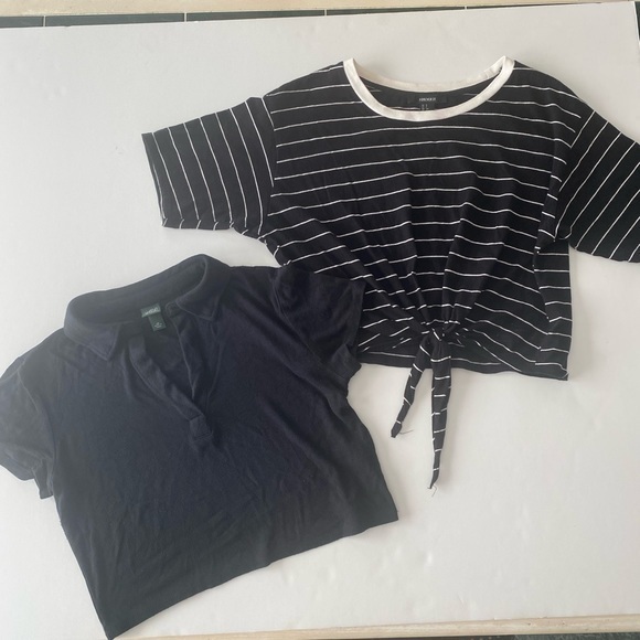 Forever 21 Tops - CROP TOP BUNDLE BLACK & WHITE FOREVER 21 SMALL & WILD FABLE BLACK EXTRA SMALL